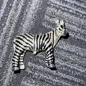Rhinestone zebra mini storage pill box container